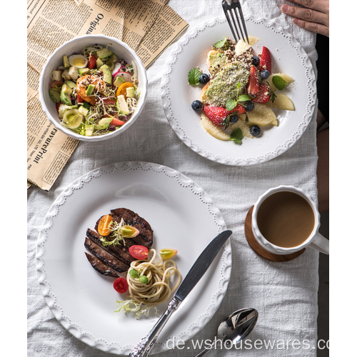 Neuer Stil geprägter Großhandel Porzellan-Abendessen-Set